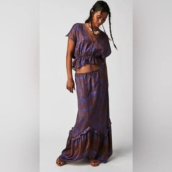 Free People Dresses & Skirts - 021New Free People Dreambound Maxi Skirt Red/Blue NWOT Sizes XS & L